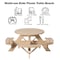 Gardenised Round Kids Picnic Table, Natural, Chinese Fir Wood, 19.75 in H Overall QI004616 - alternate 5